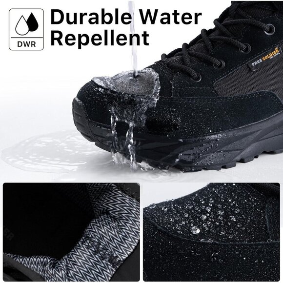 〽️Men\'s Classic Black Free Soldier Durable Waterproof Lightweight Tactical Boots